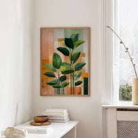 Geometric Harmony: Foliage in Warm Abstraction