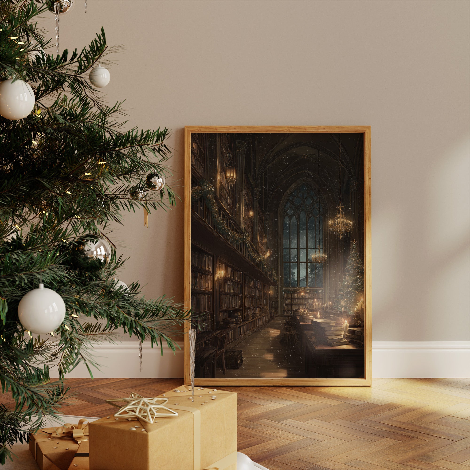 The Library at Christmas Night