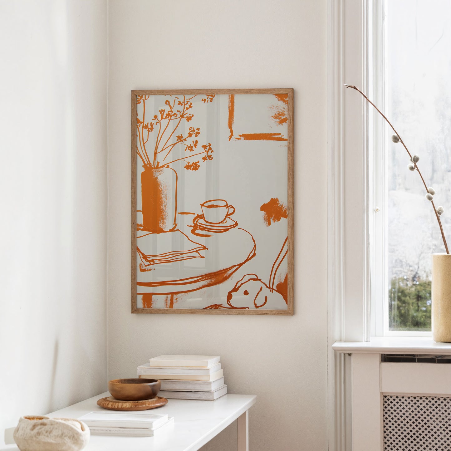 Tangerine Morning: Coffee and Wildflowers