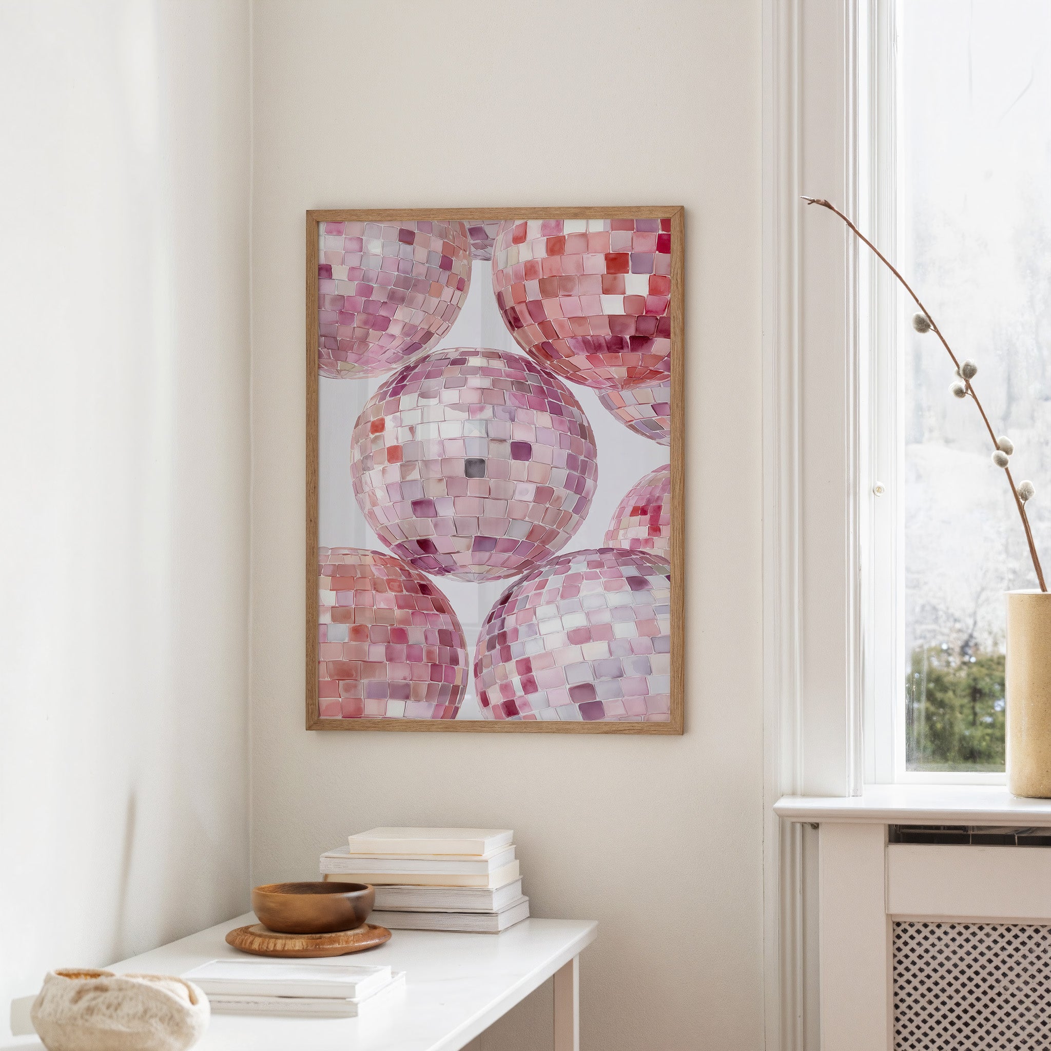 Blush Ballroom: Disco Spheres in Pink