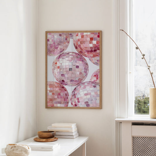 Blush Ballroom: Disco Spheres in Pink