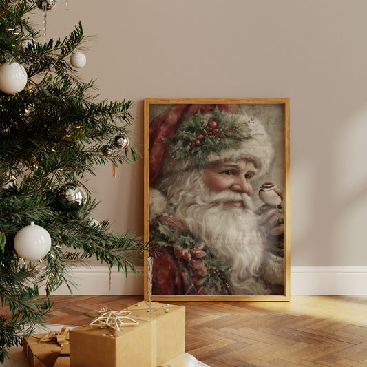 Santa with Nature's Tiny Messenger