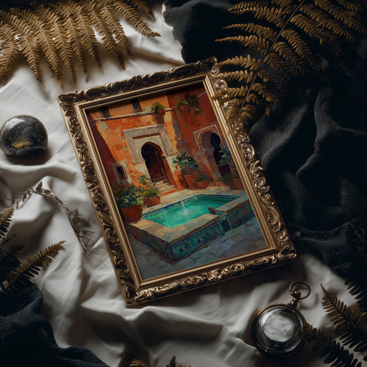 Terracotta Sanctuary: Moroccan Courtyard Oasis