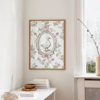 Pastoral Portrait: Duck in Floral Elegance