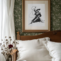 Noir Elegance: Brushstrokes in Motion