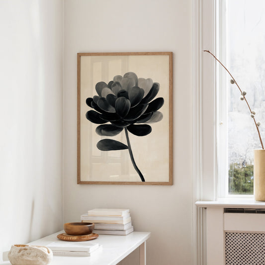 Monochrome Bloom in Shadowed Elegance