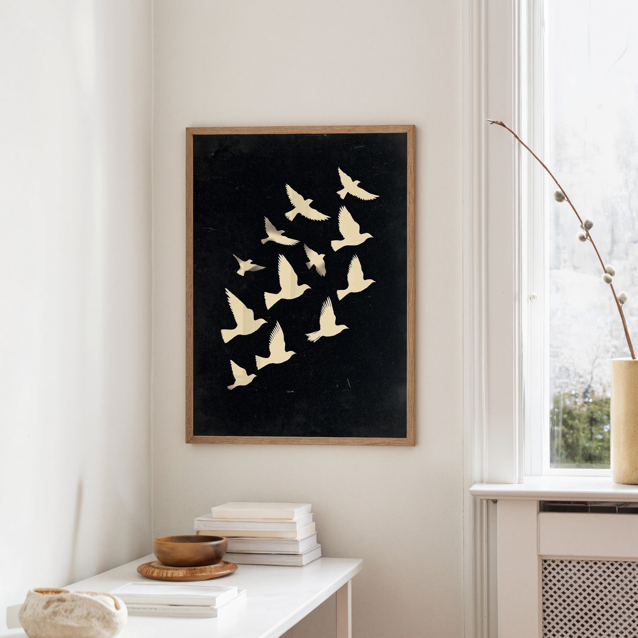 Ivory Wings Against Midnight Sky