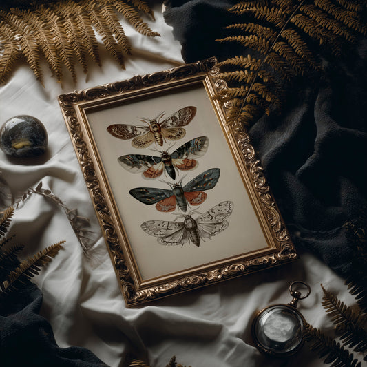Nocturnal Symphony: Moths in Vintage Illustration