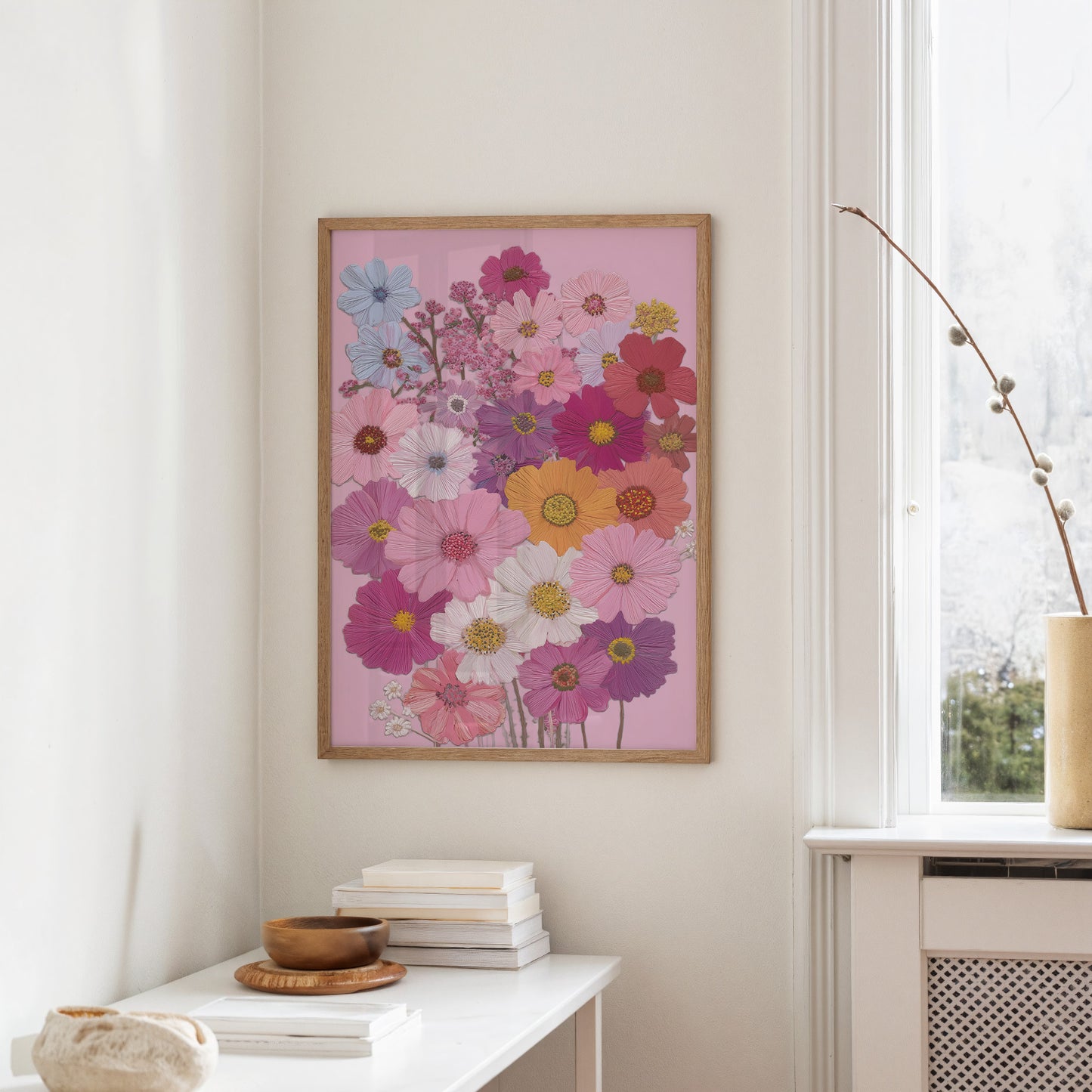 Blush Garden: A Symphony of Pressed Petals