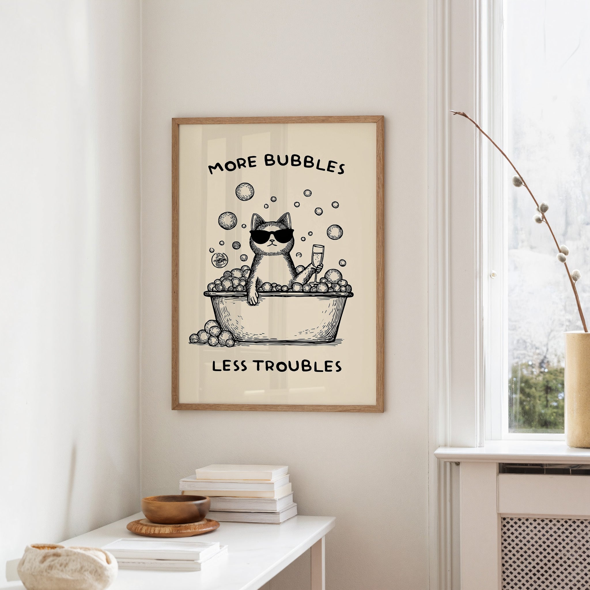 Feline Luxury: Champagne Bath Indulgence