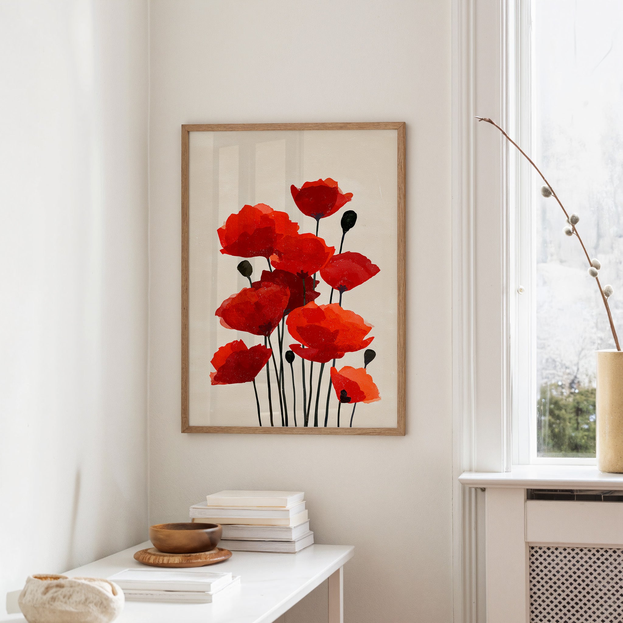 Scarlet Symphony: Poppies in Translucent Bloom