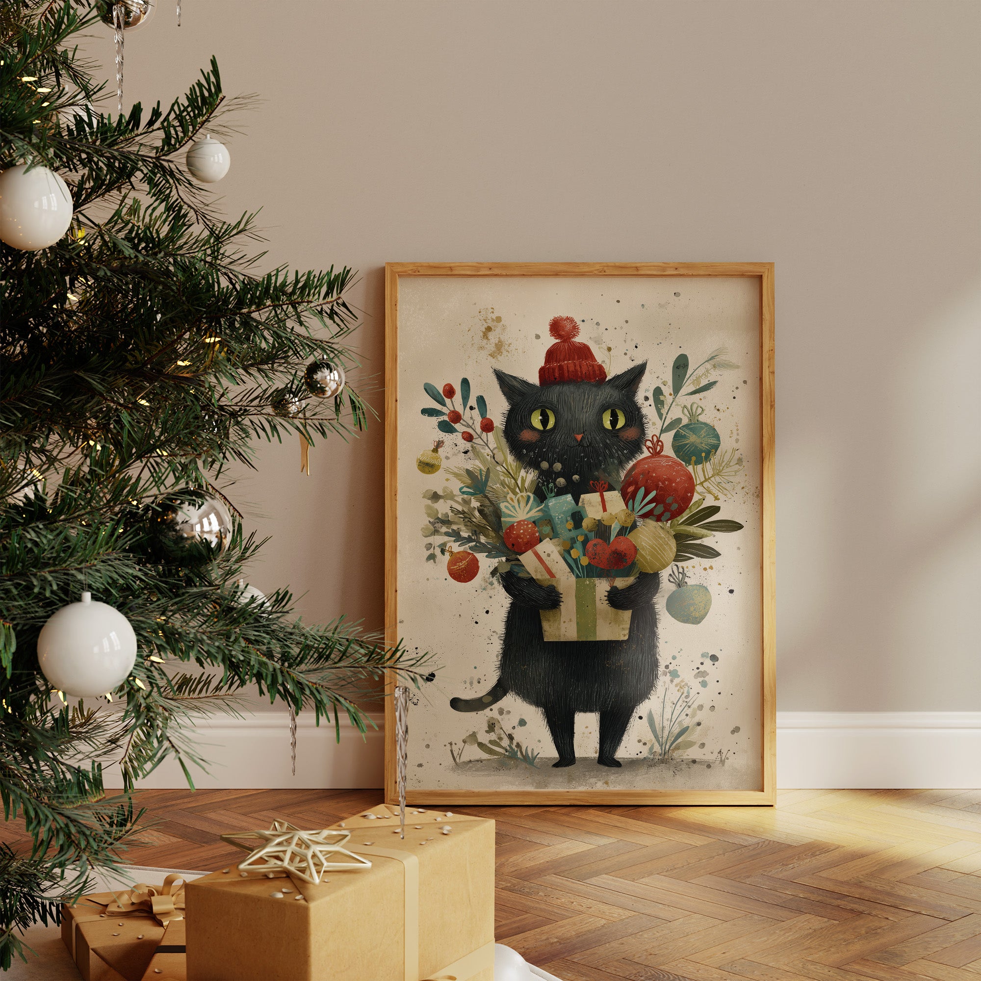 Midnight's Gift Bearer: A Festive Feline Tale