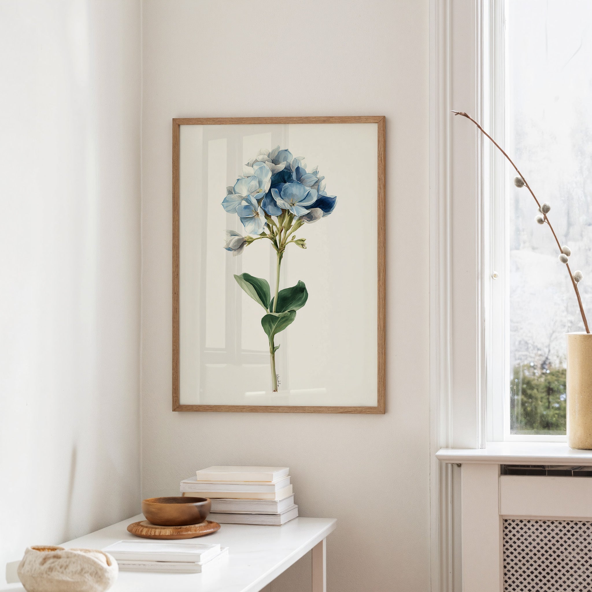 Azure Whispers in Botanical Elegance