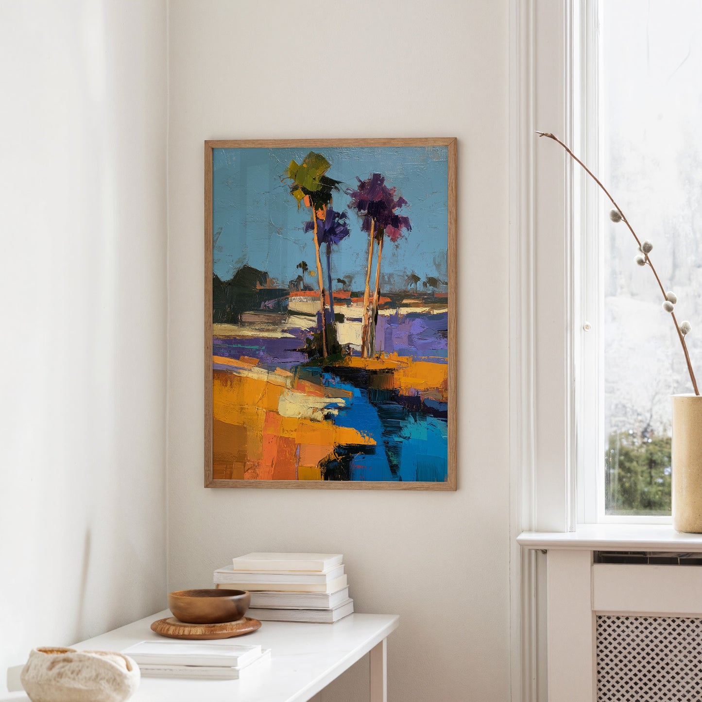 Coastal Palms in Abstract Twilight