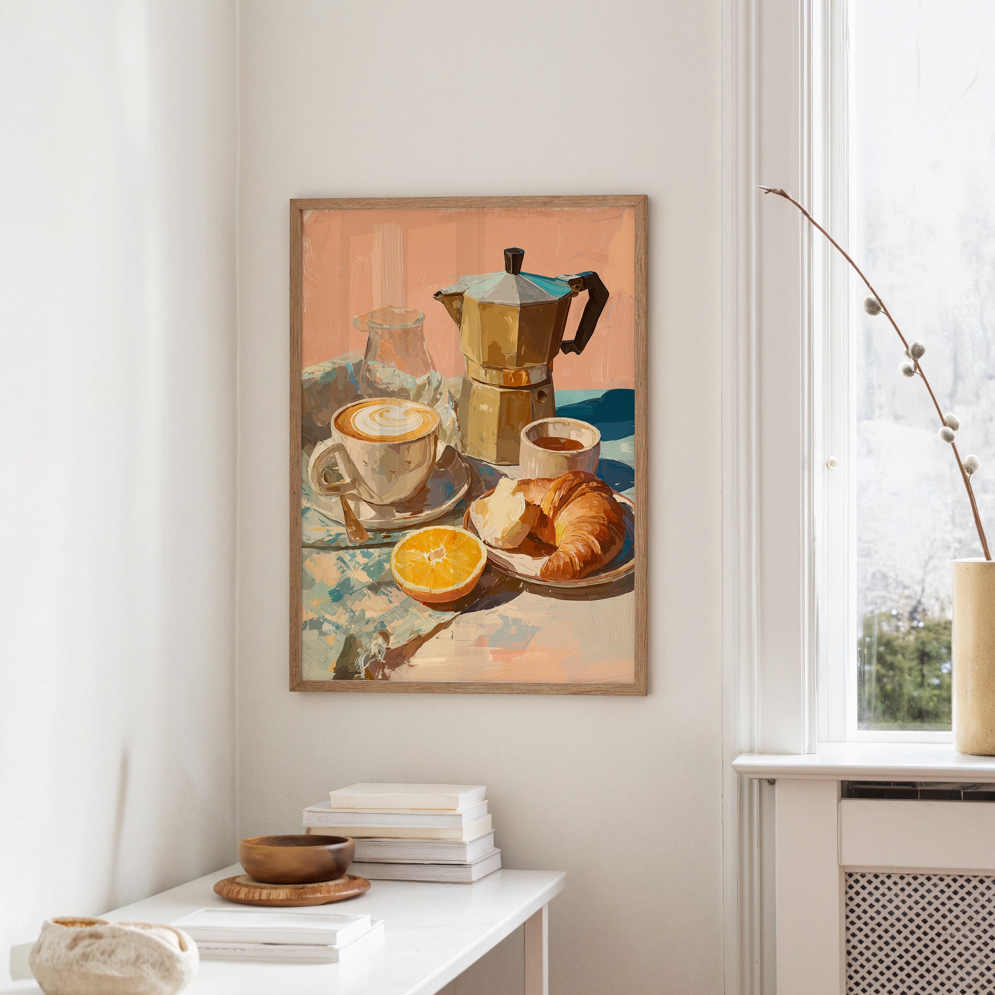Golden Hour Brews On Painted Linen