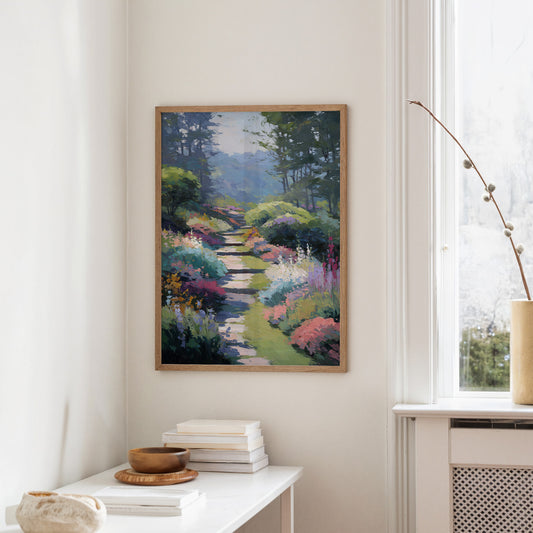 Steps Rise Through Blooming Hillside