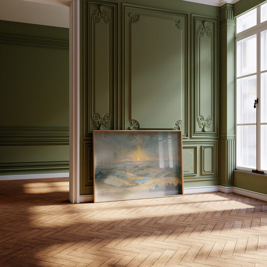 Dawn Breaks Over Rolling Hills