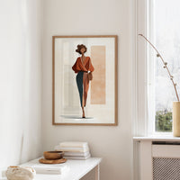 She Walks Through Autumn's Architecture