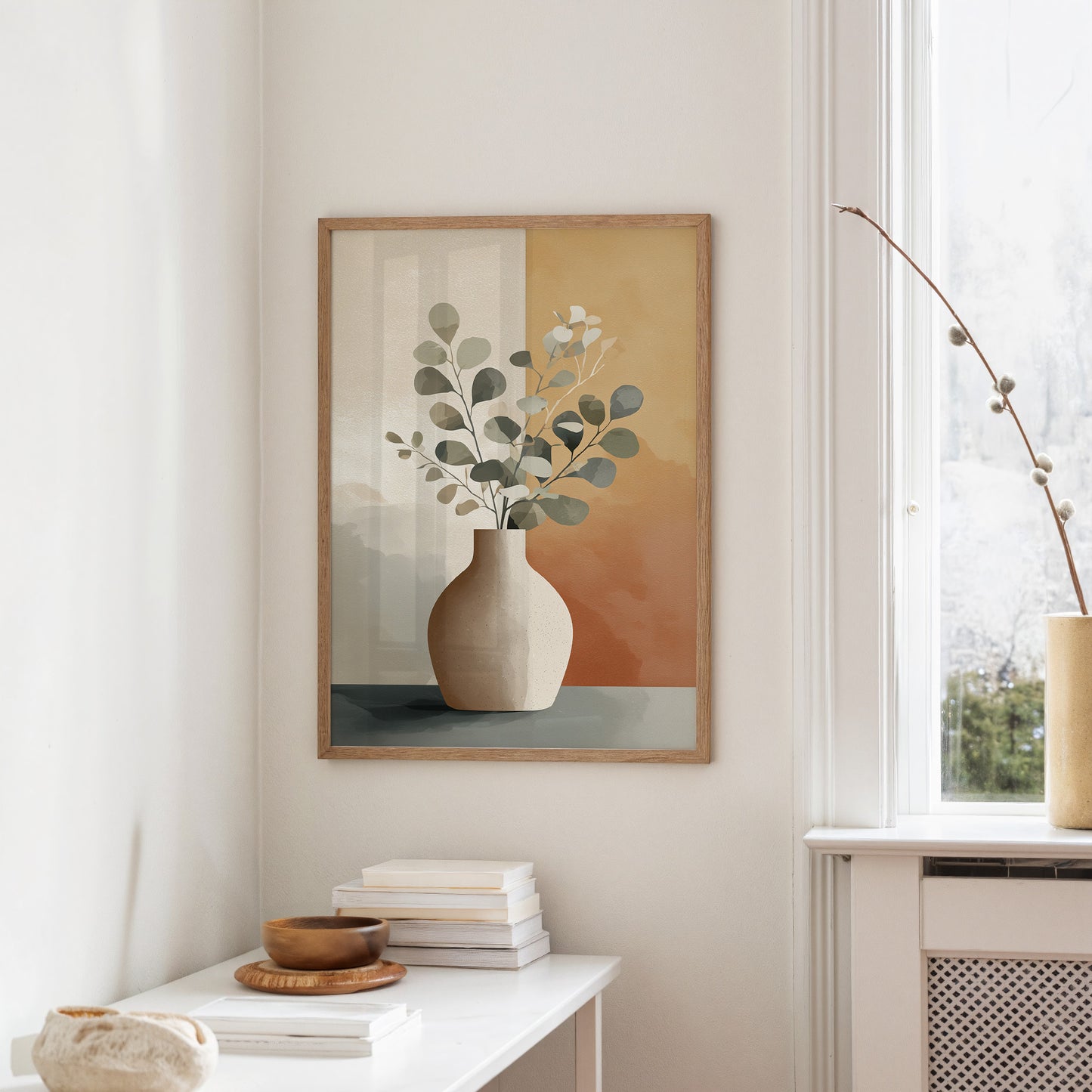 Eucalyptus Stems Find Morning Stillness