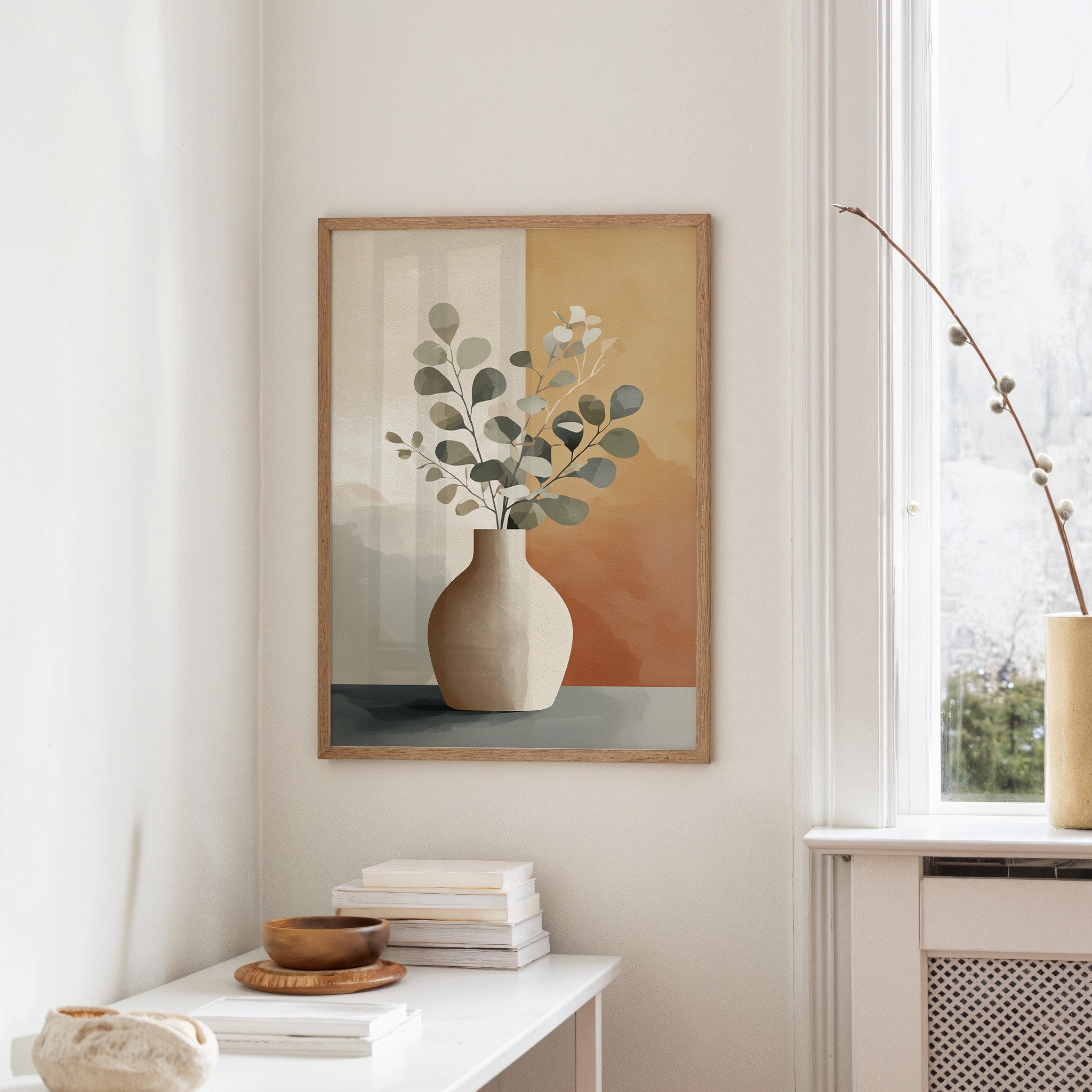 Eucalyptus Stems Find Morning Stillness