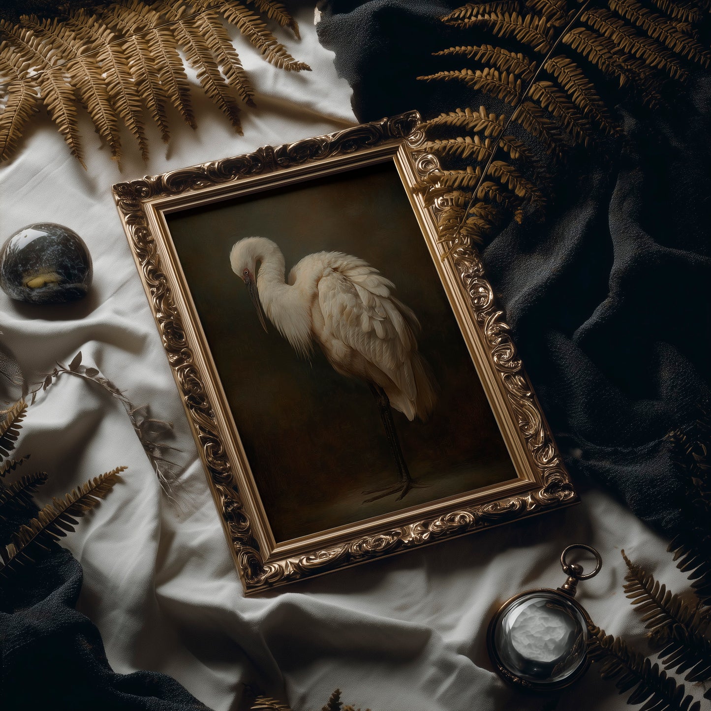 Ivory Feathers In Contemplative Stillness