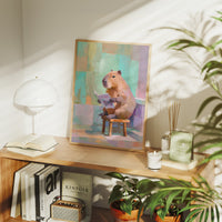 Capybara Reads the Sunday Paper