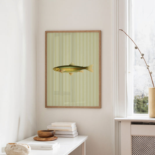 Silver Scales On Striped Wallpaper