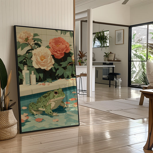 Frog Prince Meets Garden Peonies