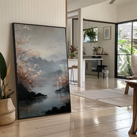 Cherry Blossoms Meet Mountain Lake