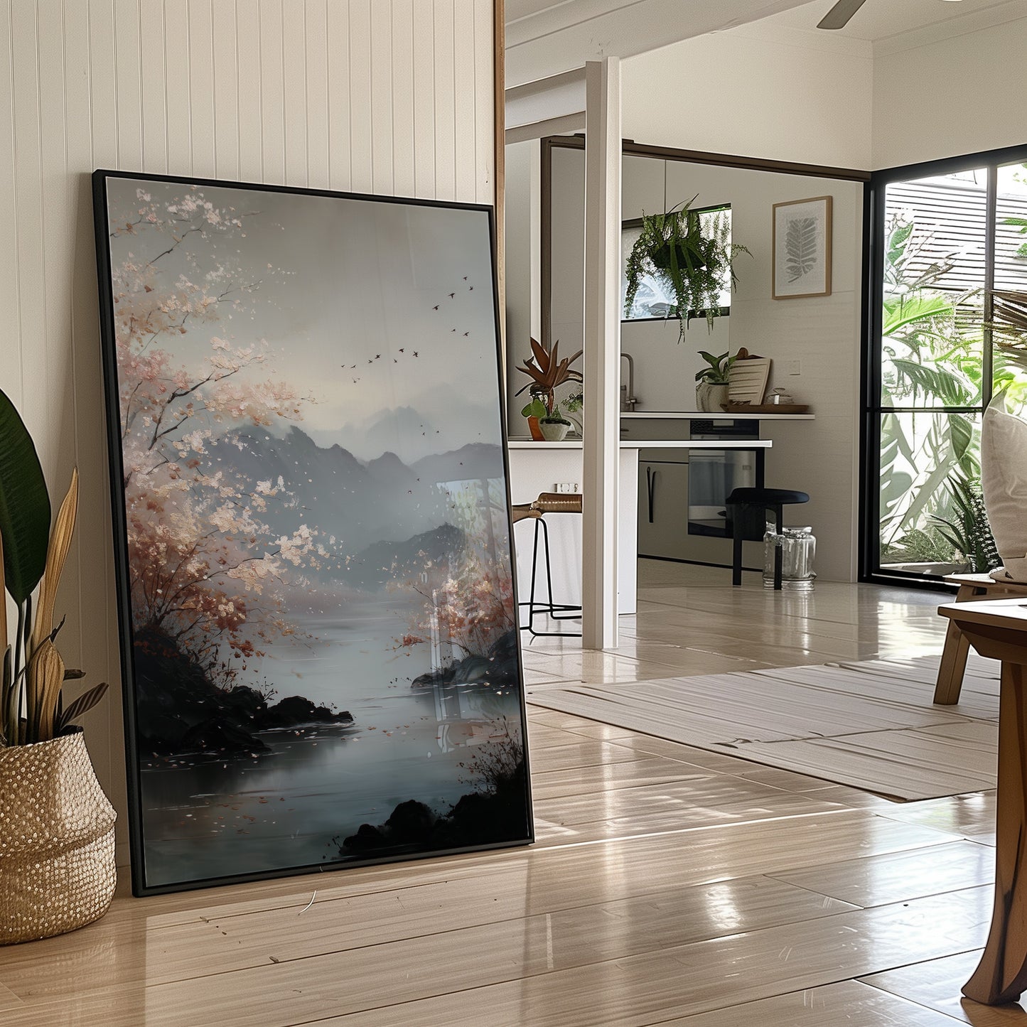 Cherry Blossoms Meet Mountain Lake