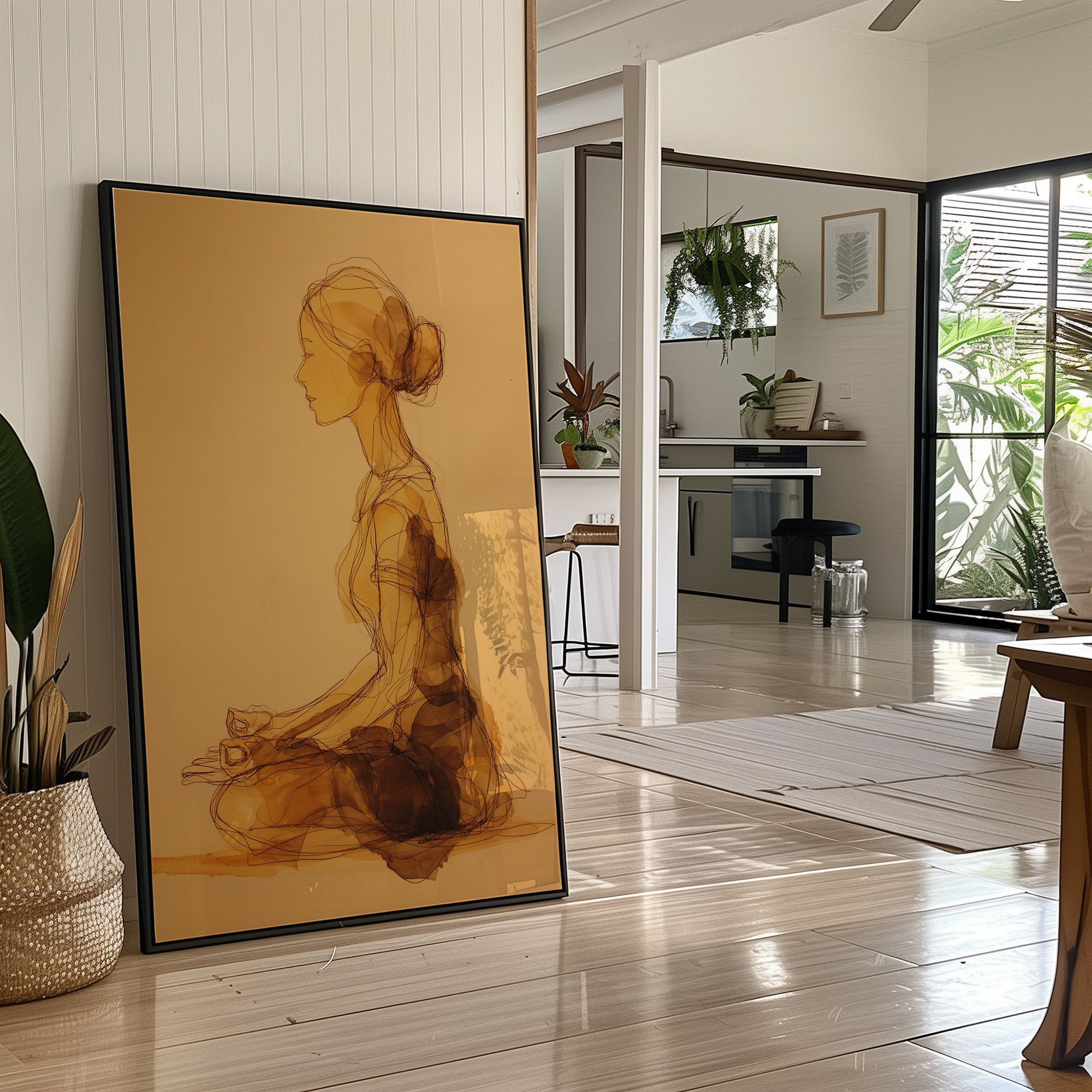 Sepia Lines Draw Morning Peace