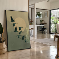 Cranes Dance Across Golden Dawn