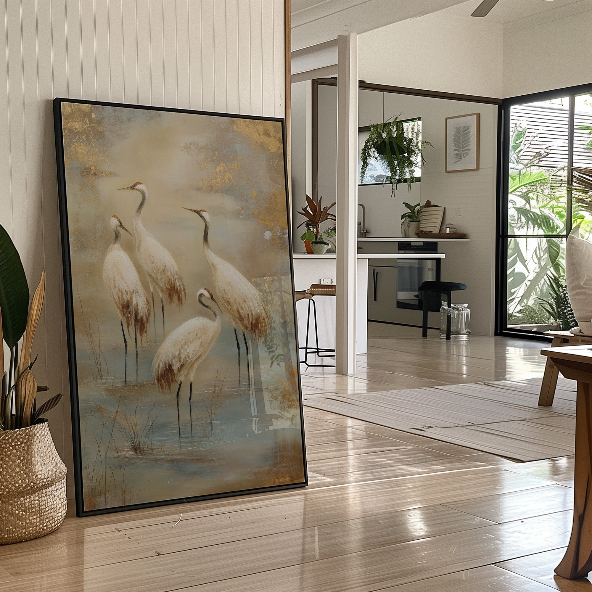 Cranes Dance In Morning Mist