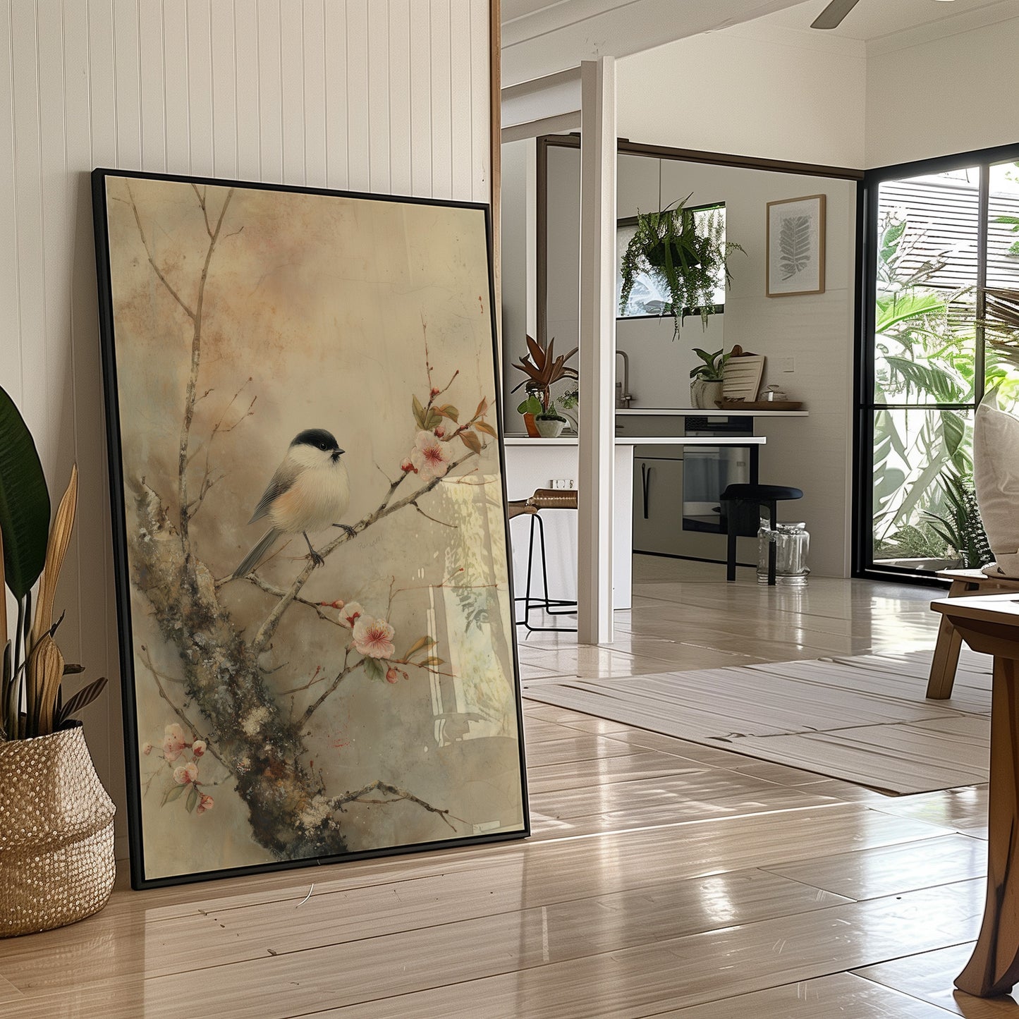 Little Bird Meets Cherry Blossom Spring