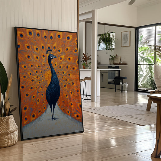 Proud Peacock Unfolds Golden Tales