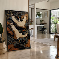 Celestial Cranes Dance Through Starlight