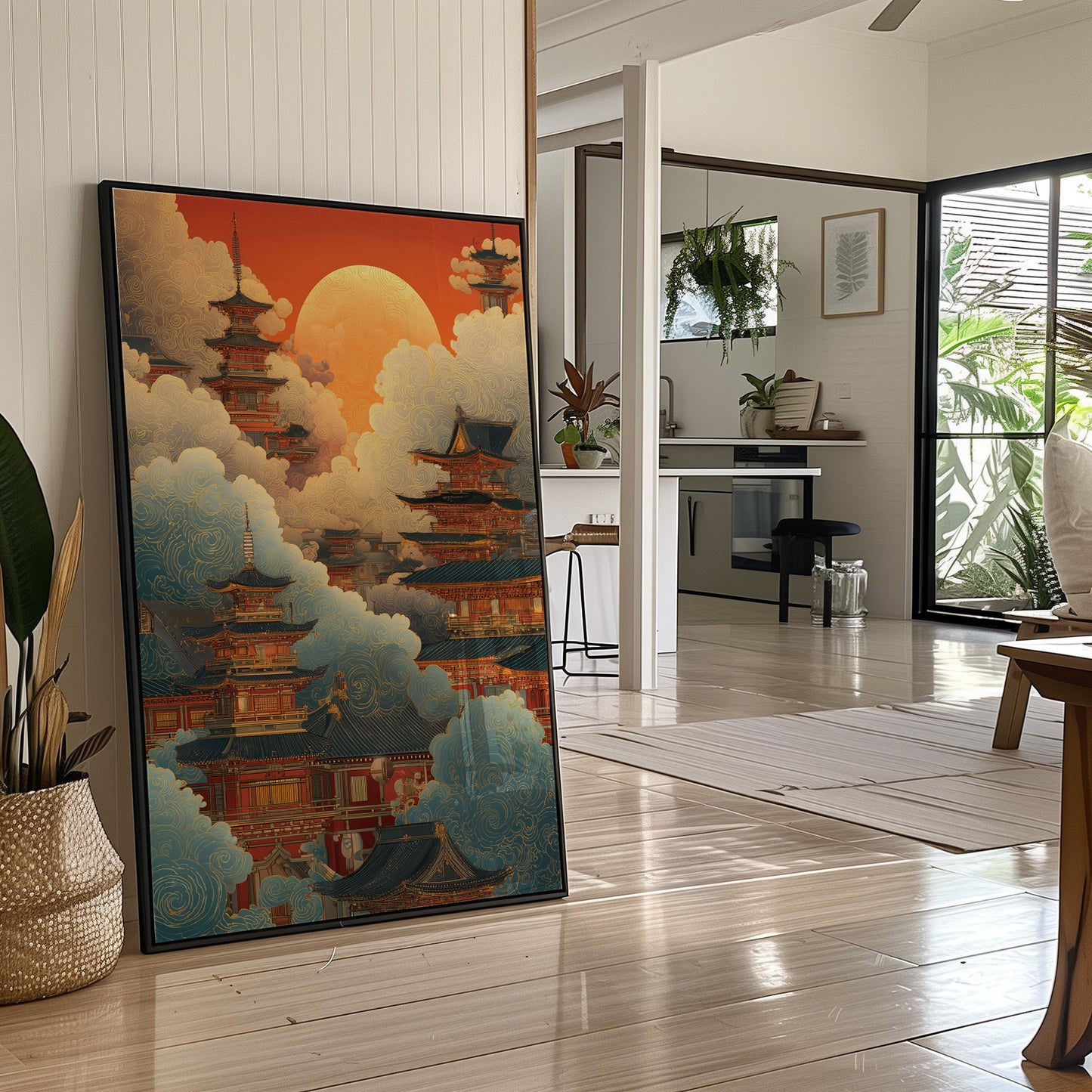 Sacred Temples Float Among Sunset Clouds