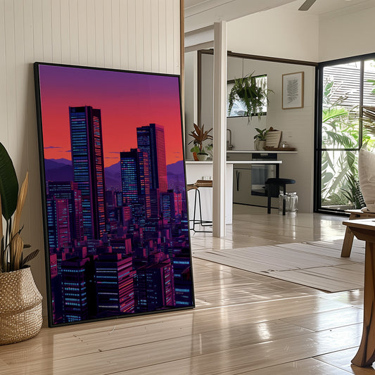 Neon Towers Paint Twilight Dreams