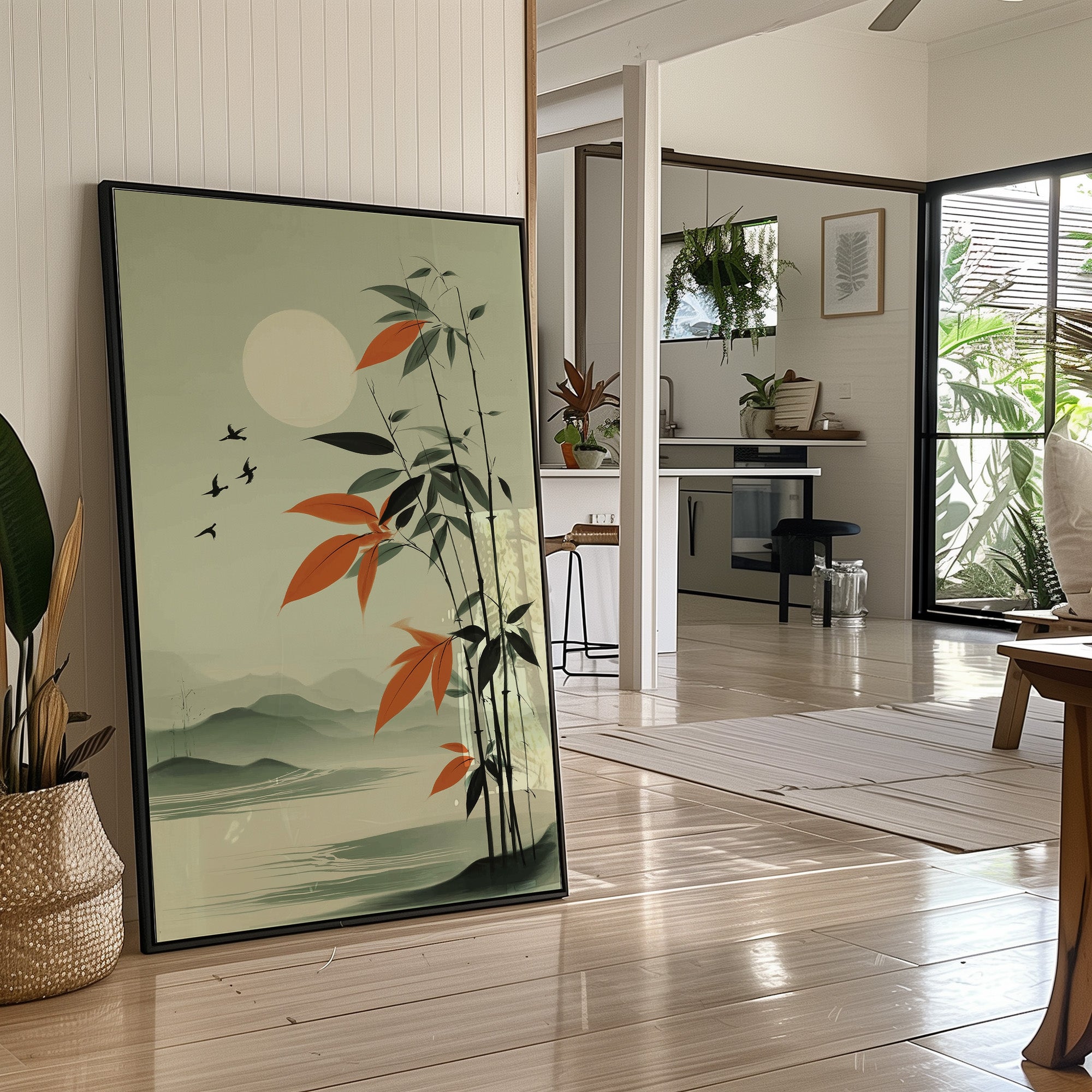 Bamboo Leaves Chase Morning Birds