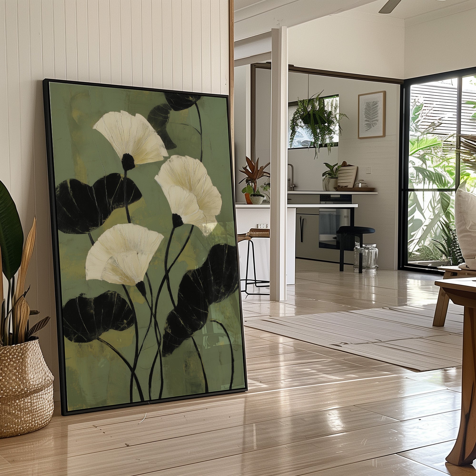 Ivory Petals Dance In Jade