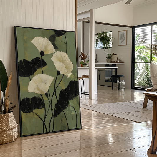 Ivory Petals Dance In Jade