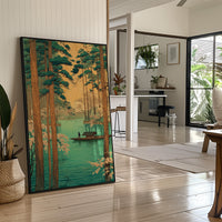 Tranquil Waters Between Sacred Pines