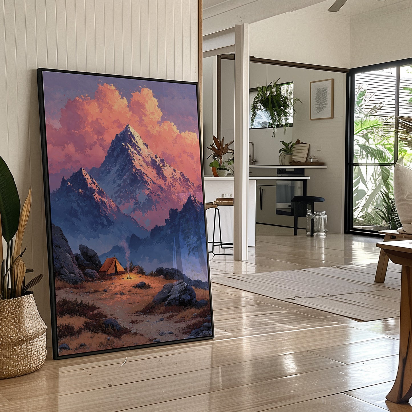 Lone Tent Under Crimson Peaks
