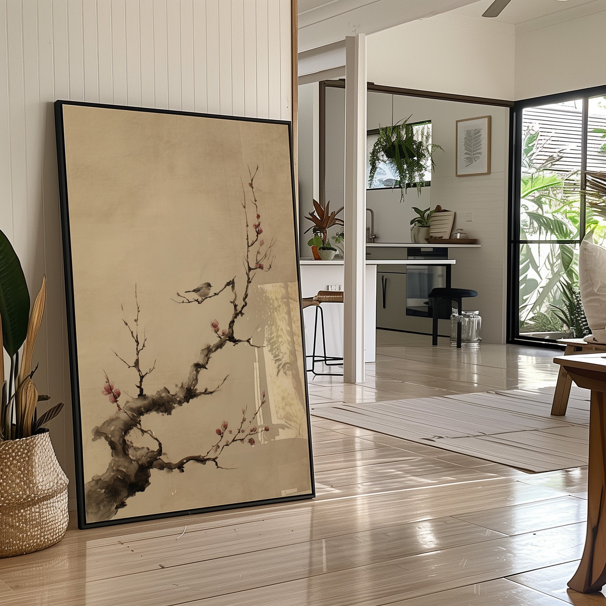 Small Birds Rest On Cherry Blossoms