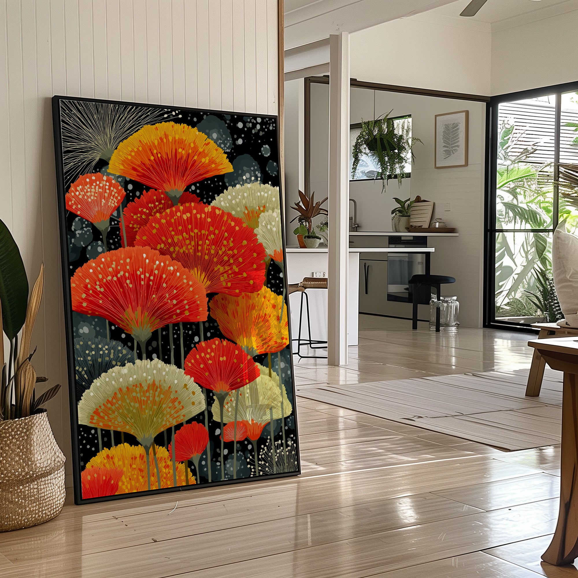 Coral Blooms Dance Against Midnight