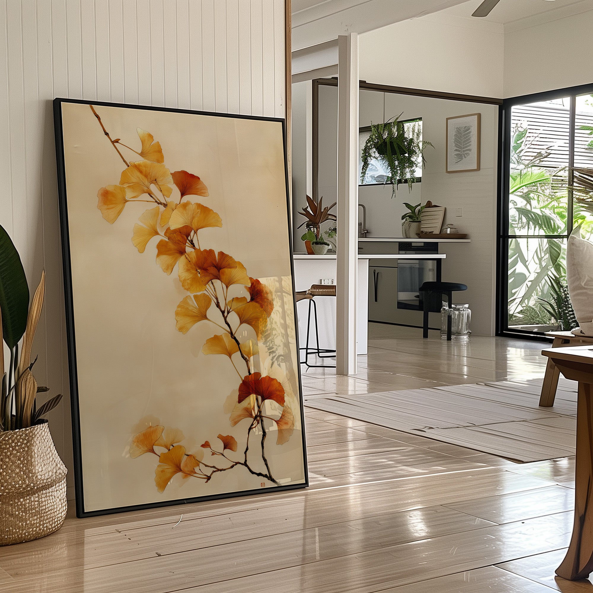 Golden Ginkgo Leaves Dance Softly