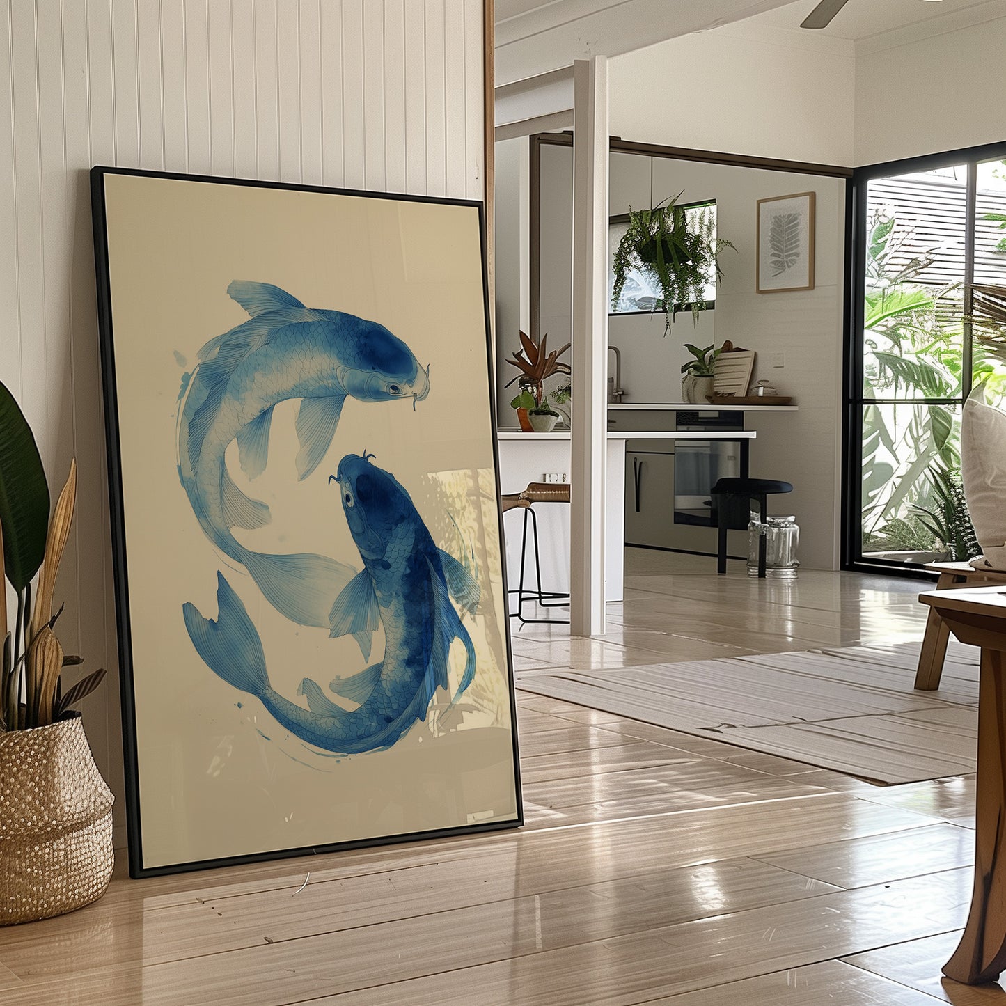 Blue Koi Dance Ancient Waters