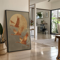 Cranes Dance In Golden Light