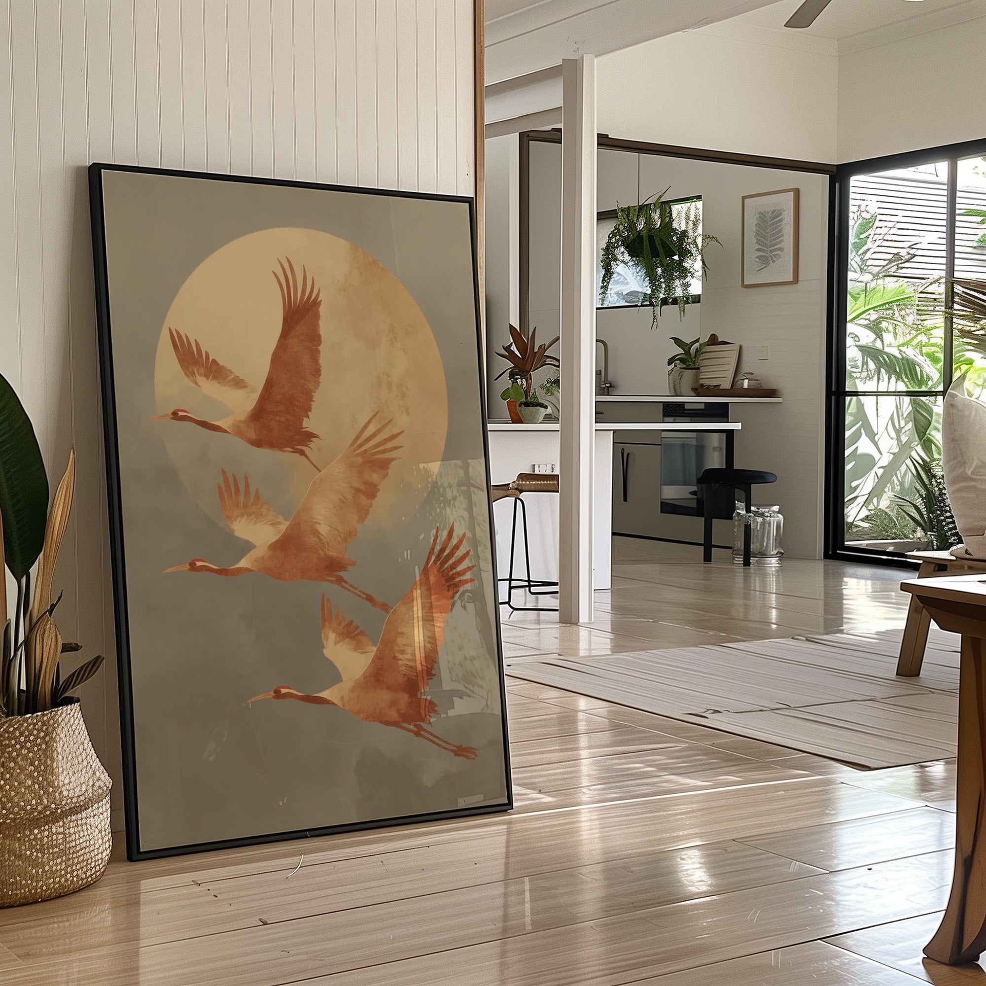 Cranes Dance In Golden Light