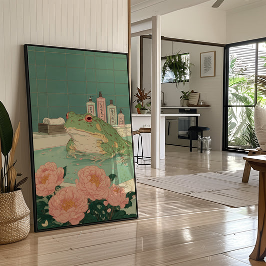 Frog Tales Among Peony Blooms